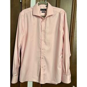 Dolce Roma Men’s M 15-15.5 34/35 Pink Long Sleeve Button-Down Dress Shirt